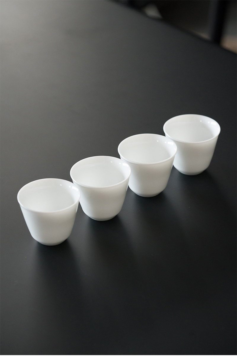 景德镇白瓷影青品茗杯喝茶小茶杯主人杯陶瓷纯手工功夫茶具定制