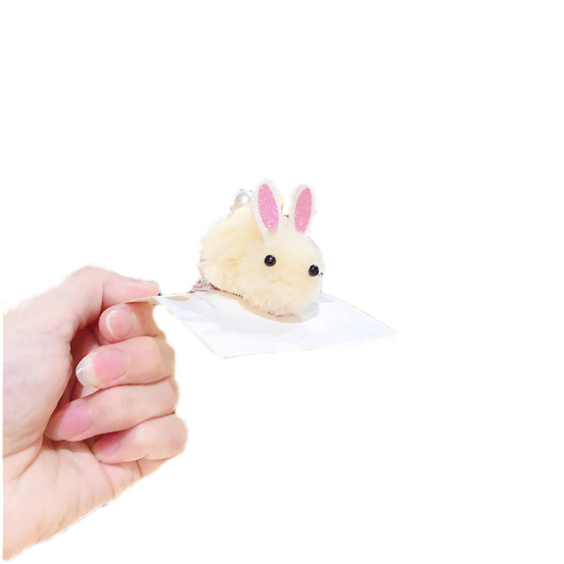 韩国网红ins珍珠萌系可爱立体兔子发夹女孩子布艺小夹子公主头饰