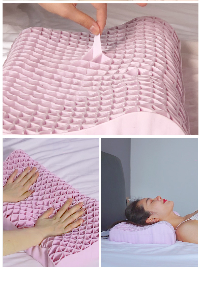 tpe果胶枕头家用硅胶可水洗波浪枕凝胶枕头颈椎透气护颈果冻枕头