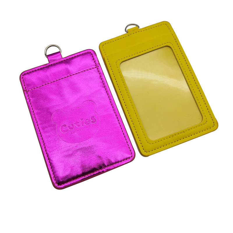 批发定制精美pu胸牌卡套 高档真皮卡套 多口袋证件套 可压印logo