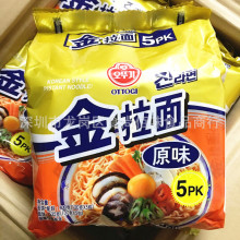 批发韩国进口食品不倒翁金拉面速食方便面汤面袋装整箱600g8袋1箱