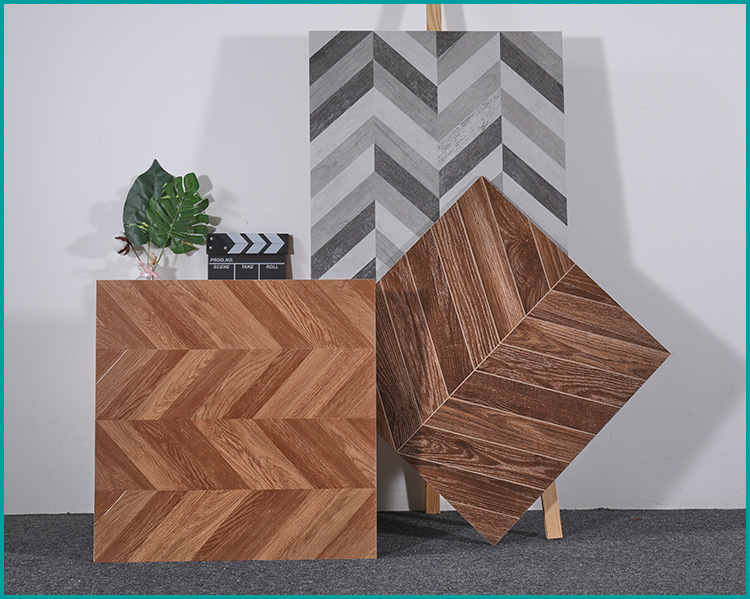 广东佛山 仿鱼骨纹仿古砖600x600卧室地砖地板砖仿实木纹瓷砖防滑