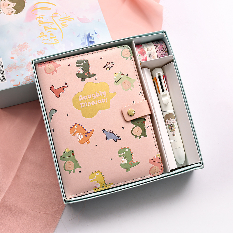 Gift Children Gift Prizes Cute Cartoon Journal Book Set Notebook Gift Box Notepad Magnetic Snap Diary Book