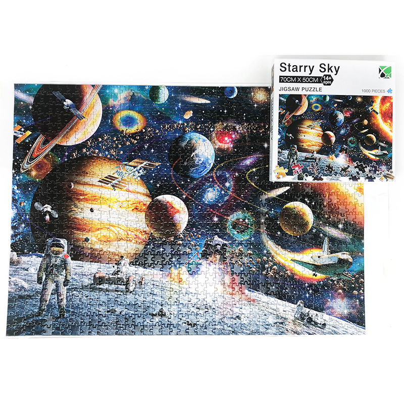 成人拼图1000片现货批发 跨境太空旅客圣诞纸质1000片拼图