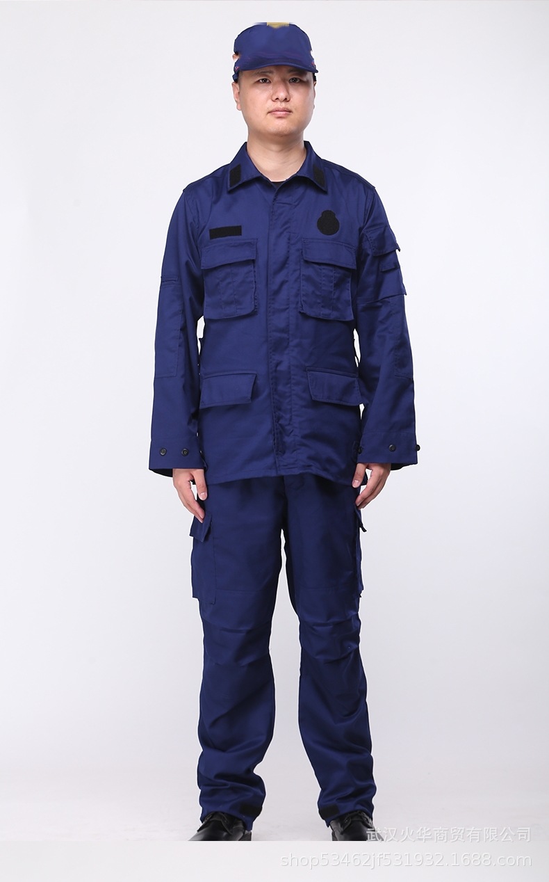 户外火蓝夏季冬季作训服消防作业透气吸汗户外拓展军迷cs男女套装