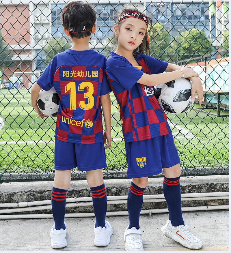 儿童足球服童装短袖夏季中小学生运动训练队服幼儿园宝宝队服套装