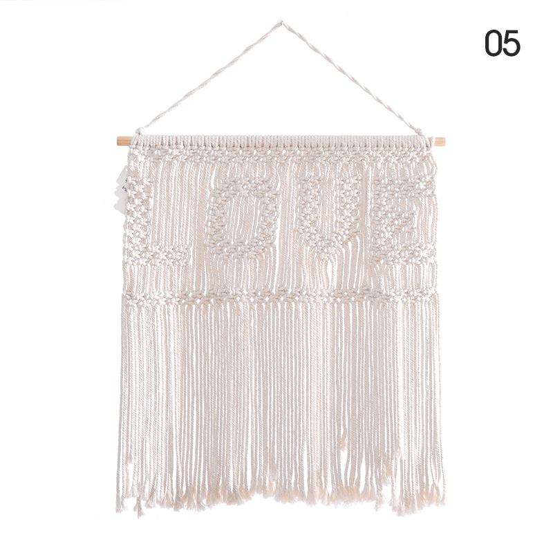 Cross-Border Hot Bohemian Hand-Woven Tapestry Ins Style Home Wall Hanging Woven Cotton Thread Tassel Tapestry