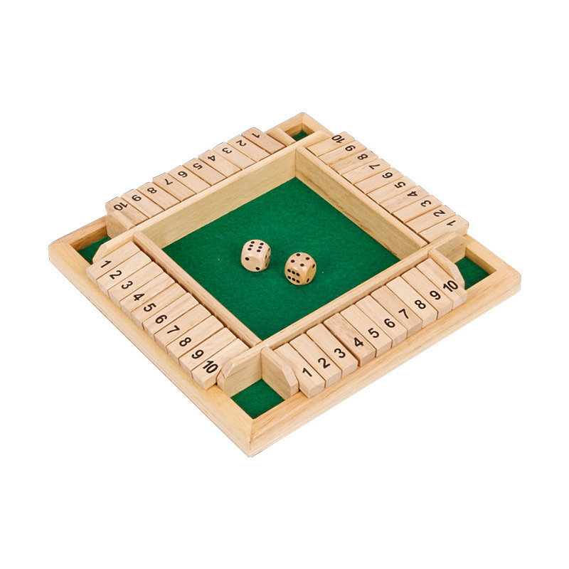 Cross-Border Wooden Digital Four-Side Flip Game KTV Bar Party Retro Casual Drinking Toys Factory Direct Supply
