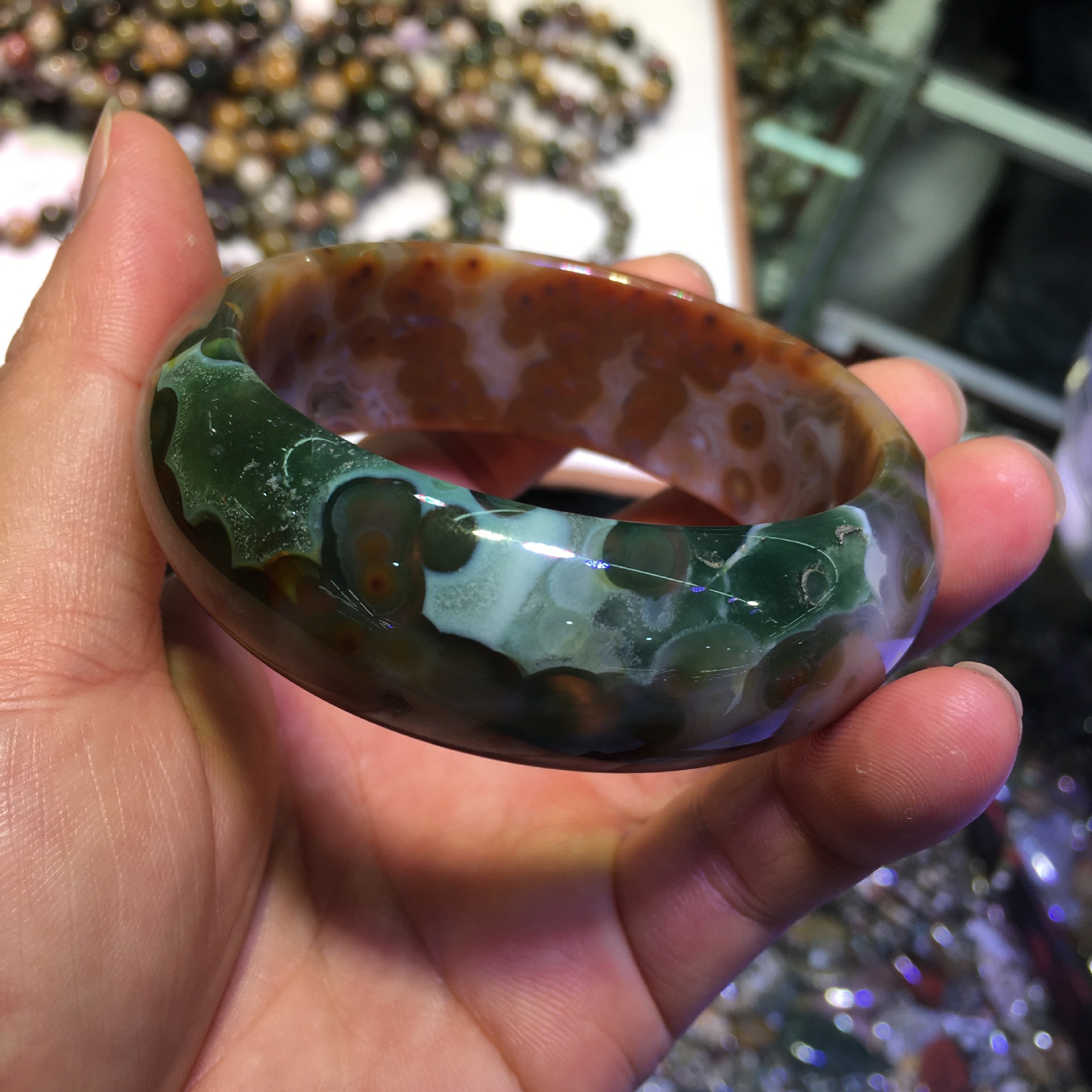 天然海洋碧玉手镯 吊坠 手链 尺寸大小都有 品质漂亮