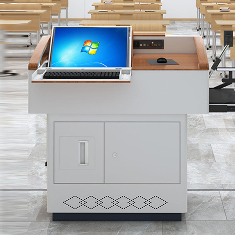 济南厂家现货讲桌讲台 定制教师上课教学钢木材质多媒体讲桌讲台