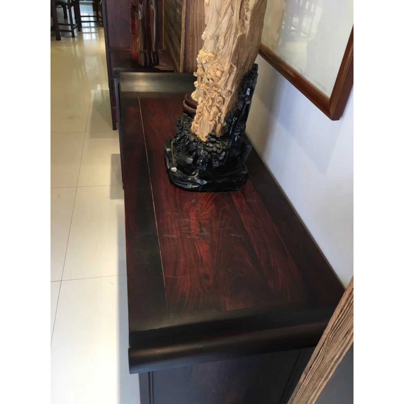 老挝红酸枝花枝巴里黄檀微凹黄檀雕花翘头二联厨门厅柜储物柜供台