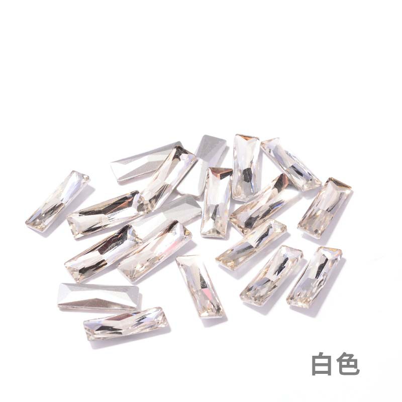Crystal Pointed Bottom Long Square Diamond DIY Glass Rhinestone Clothing Shoes Material Ornament Accessories Claw Diamond Beads