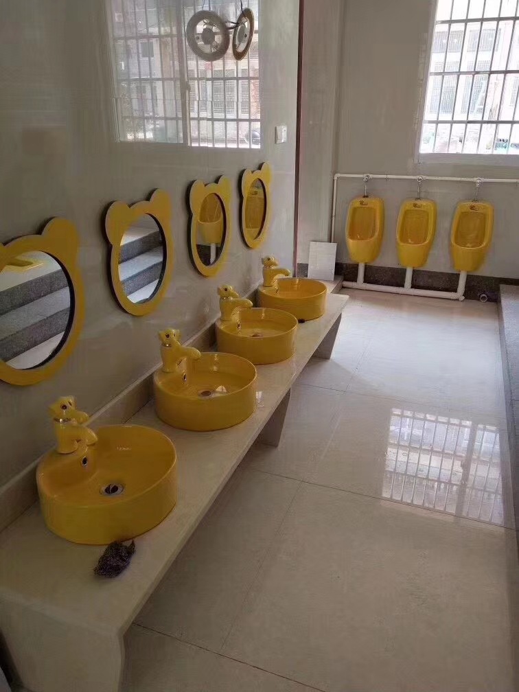 幼儿园立柱洗手盆 彩色洗手盆 卫生间小号洗面盆儿童洗手池台上盆