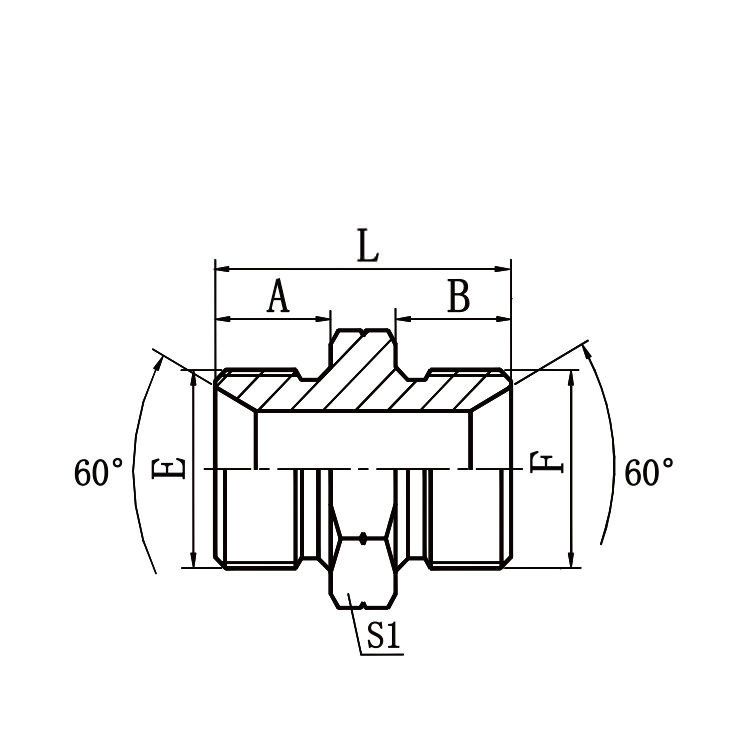 英管外螺纹60°内锥或六角端面用组合垫密封1b