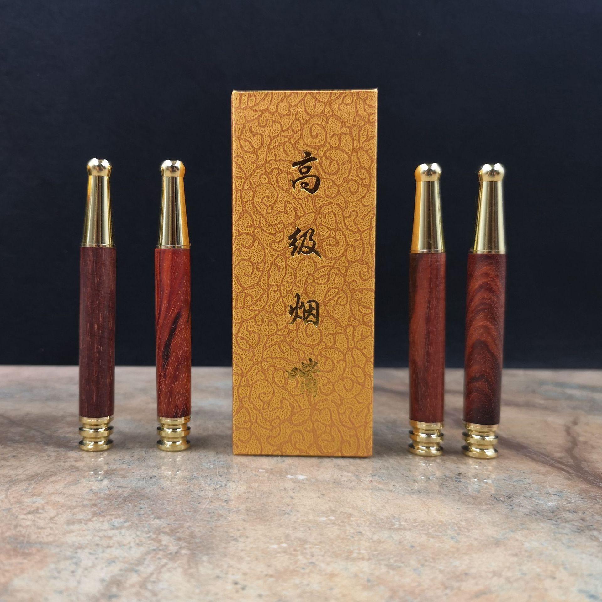 印度小叶紫檀红木烟嘴木质香烟过滤可清洗烟斗男女士实木烟具