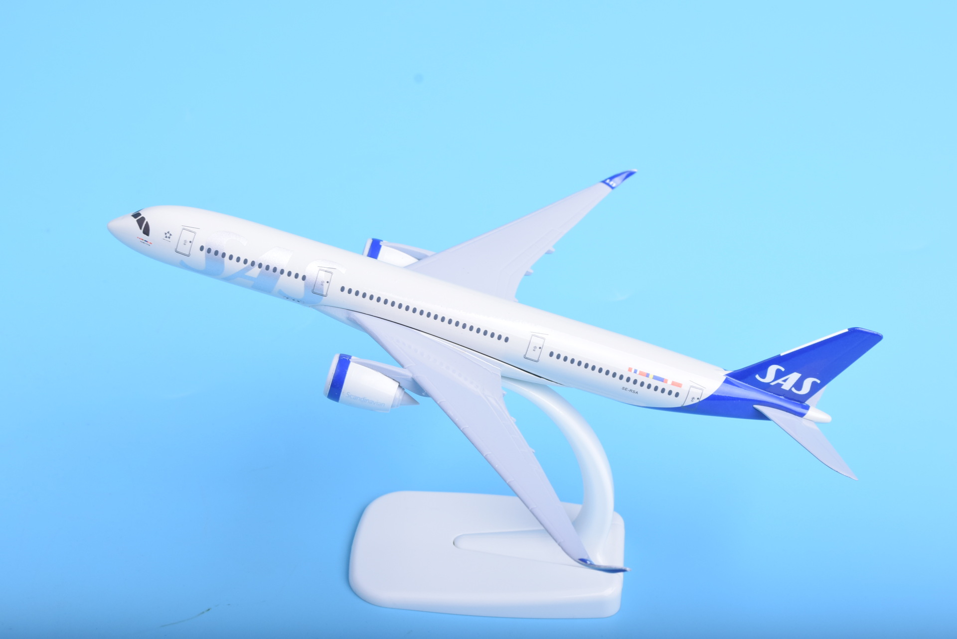 飞机模型空客北欧sas航空a350度高迷你客机模型玩具室内装饰礼品