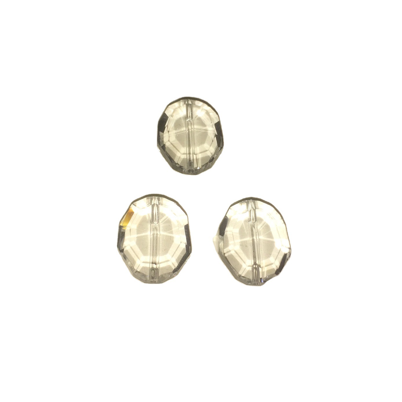 17x14x7mm扁椭圆玻璃直孔珠散珠diy饰品配件来样来图加工厂家