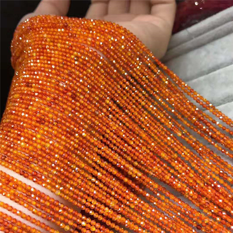 名都水晶 橙色锆石足球面批发 手工串珠子 diy手工饰品配件