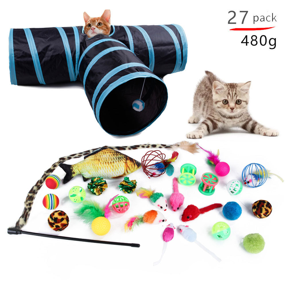 Summary Pet Cat Toy Set 21 Pieces Cat Channel Cat Teaser Plush Mouse Amazon Assembled Toys