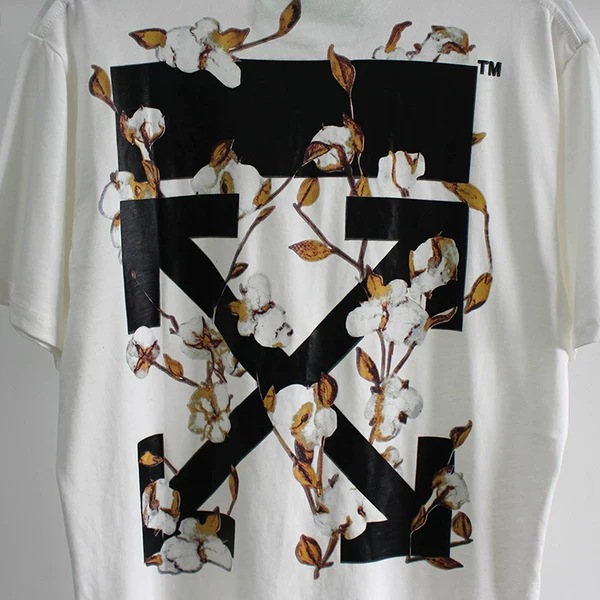 20高品质off white樱花花粉箭头印花短袖t桖一件代发批发外贸