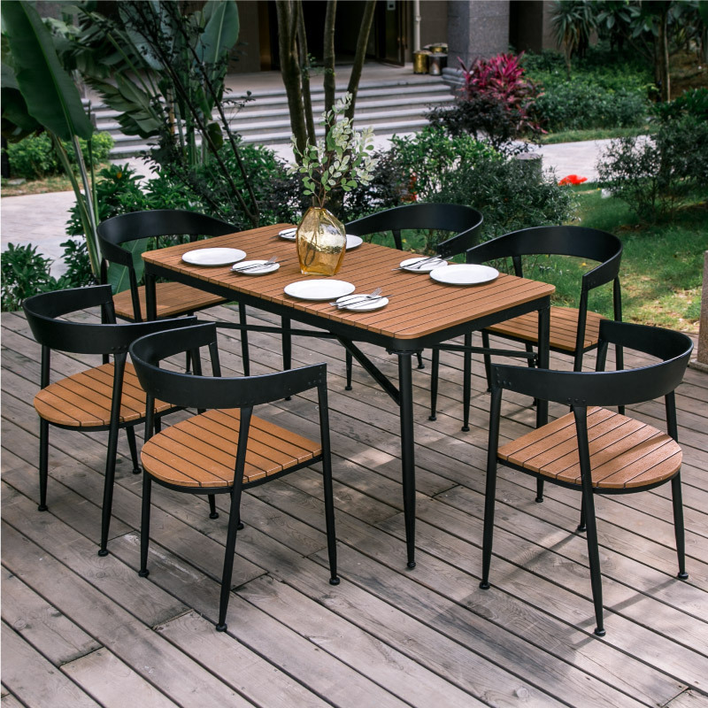 简约户外桌椅 休闲咖啡厅室外洽谈桌椅庭院露天花园户外桌椅组合