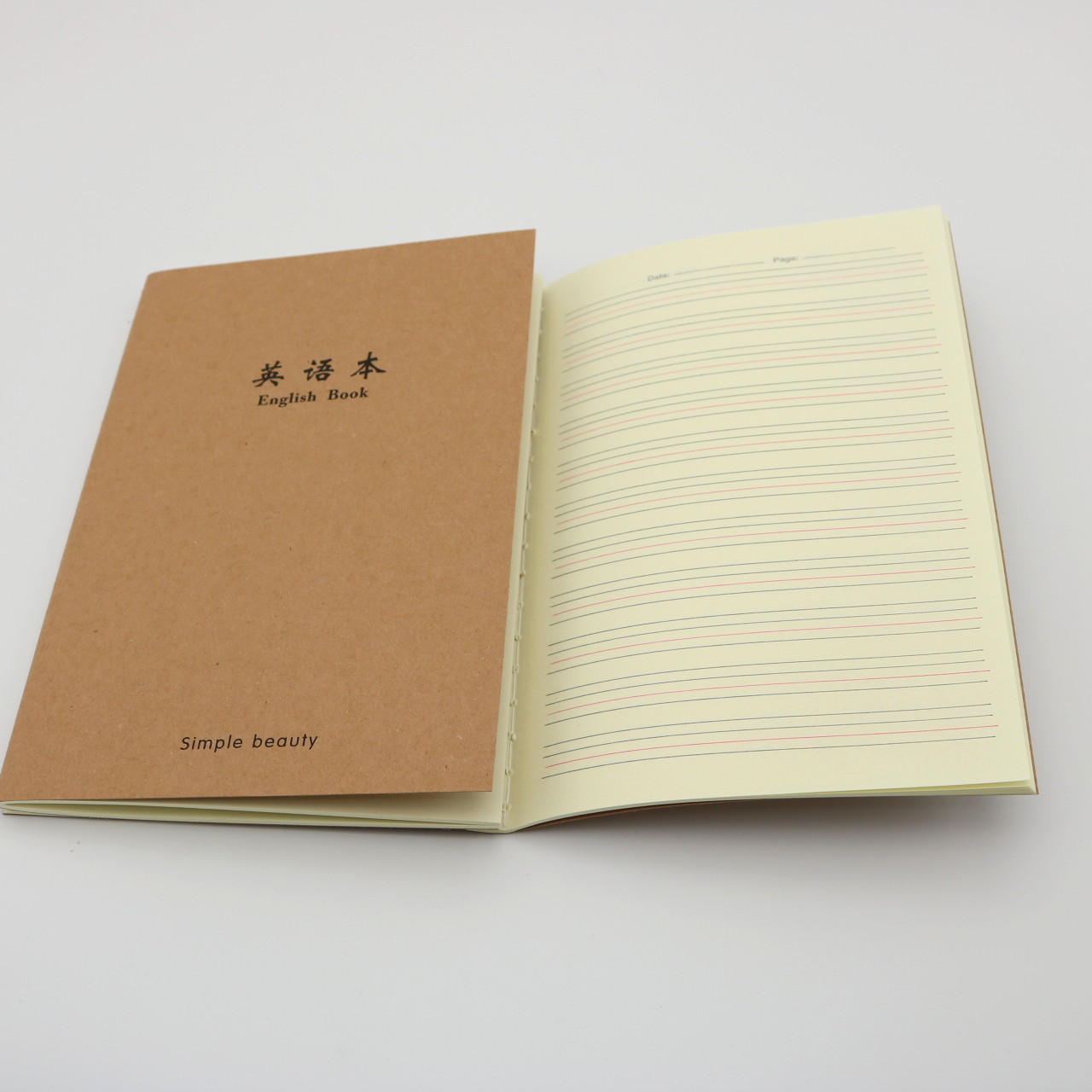 低价批发32k牛皮车线英语笔记横线本a5卡通缝线学生日记作业本