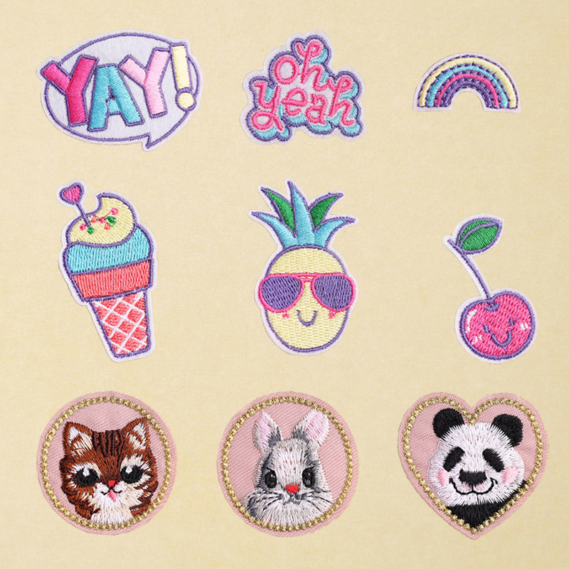 电脑绣花章时尚卡通彩色甜品水果系列可爱刺绣布贴衣服装饰补丁贴