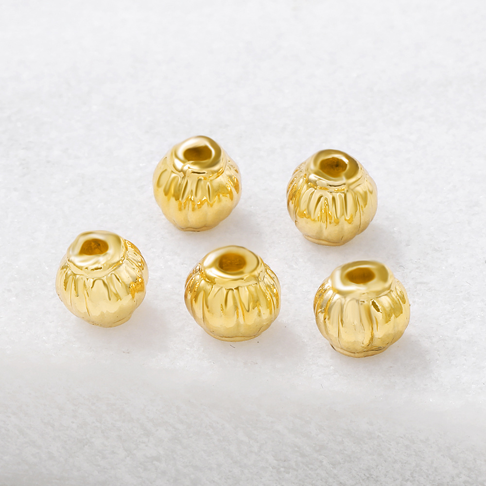 厂家直销金色隔珠花纹灯笼散珠金属串珠diy半成品饰品配件材料