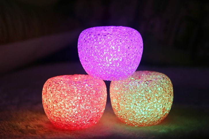 大号七彩水晶苹果小夜灯 创意发光苹果灯发光平安果圣诞节小礼物
