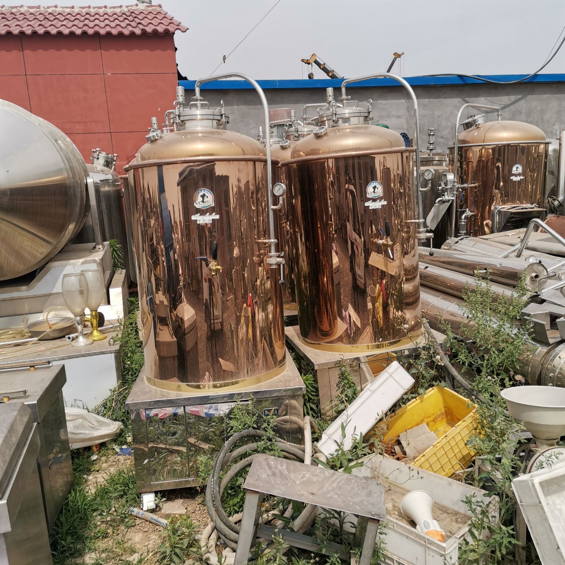 出售回收二手啤酒罐精酿啤酒糖化罐不锈钢啤酒发酵罐啤酒生产线