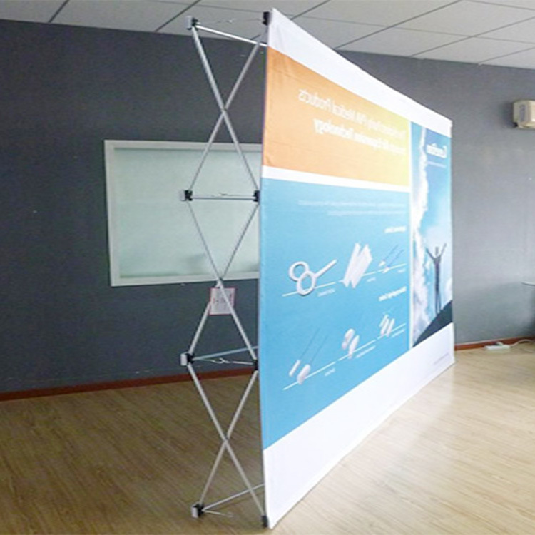 加厚铁质拉网展架直销户外便携背景墙广告架喷绘签名墙展示架批发