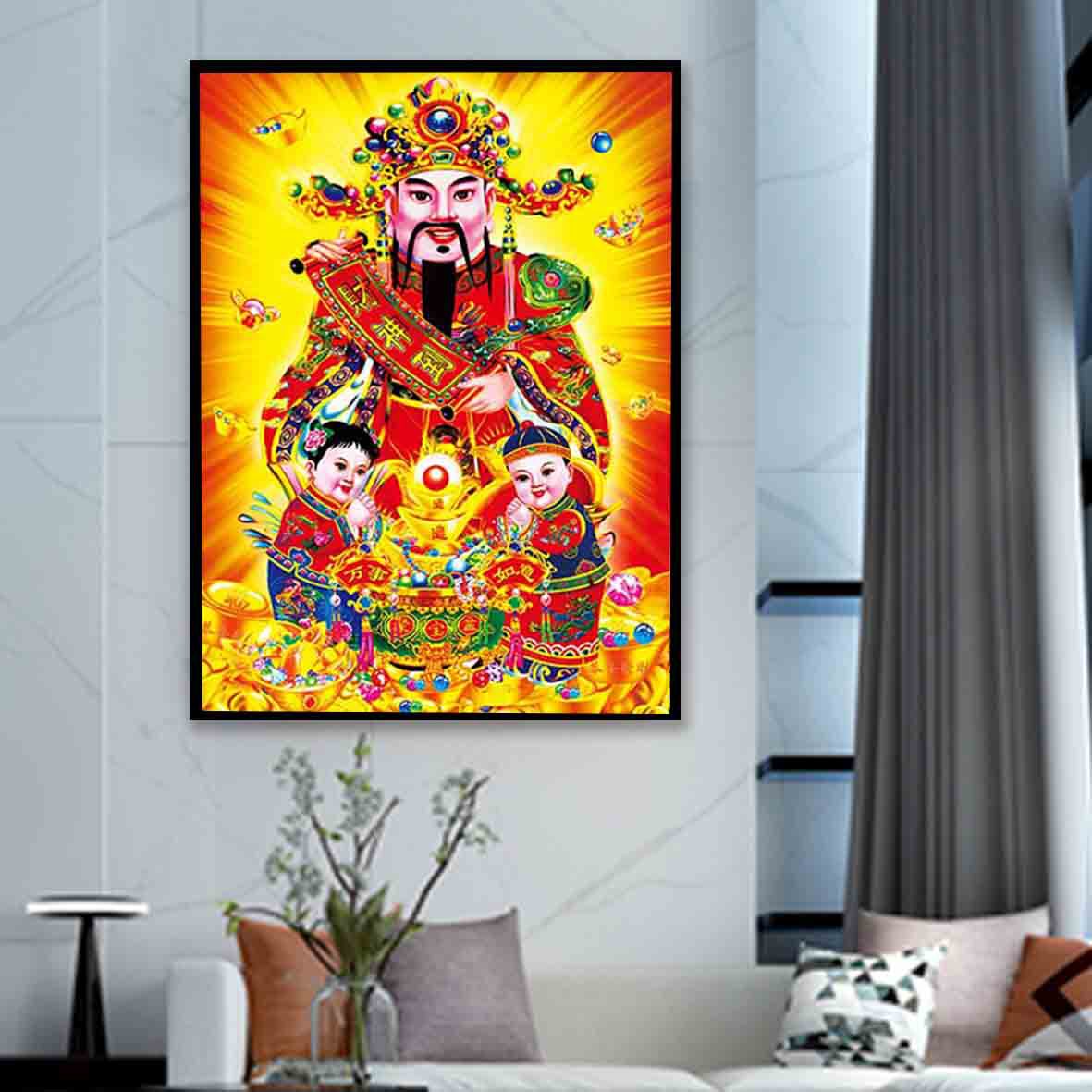 新款光栅画 财神挂画 客厅装饰3d画 库存图案三维立体画