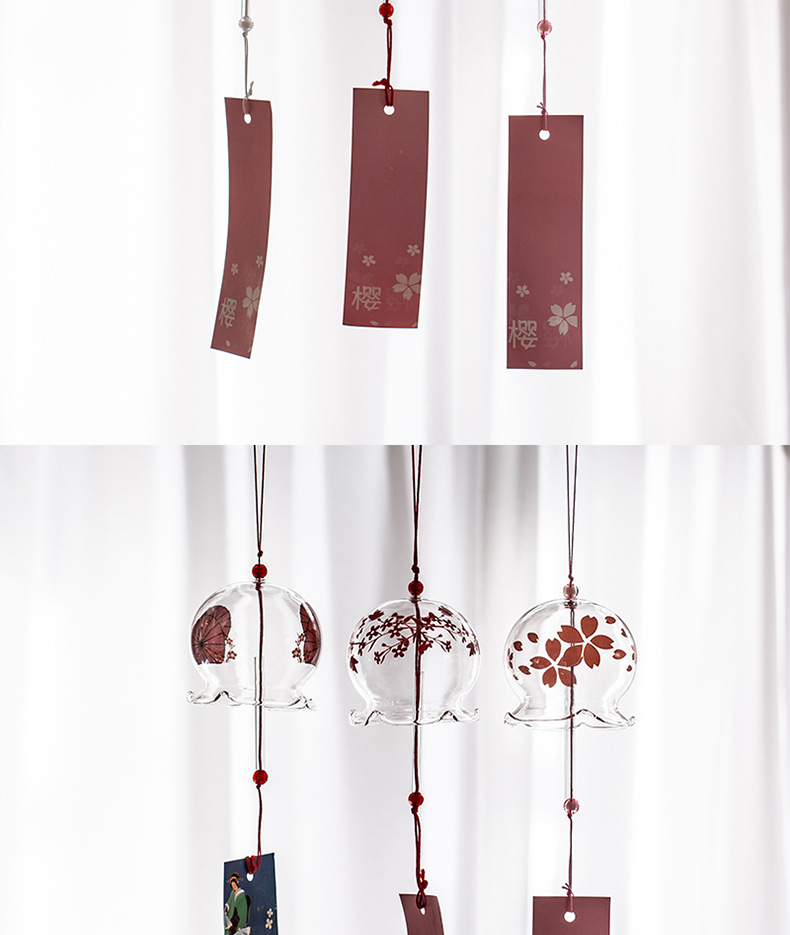 花边樱花风铃铃铛创意卧室挂件冥想夏日和风挂饰门饰女生日本日式