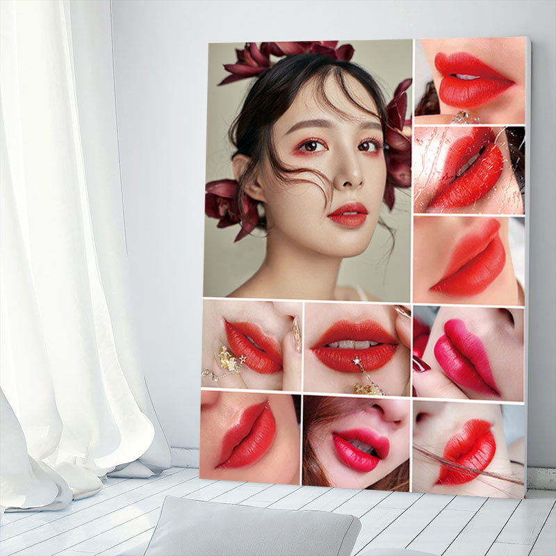 纹绣海报宣传图墙壁画眉形眉毛图眉眼唇装饰画图片挂画纹眉广告图