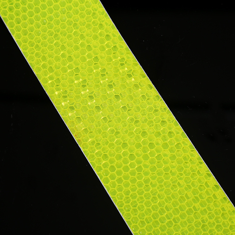 防护栏圆柱荧光黄绿路锥反光贴5cm宽反光条晶格警示安全反光胶带