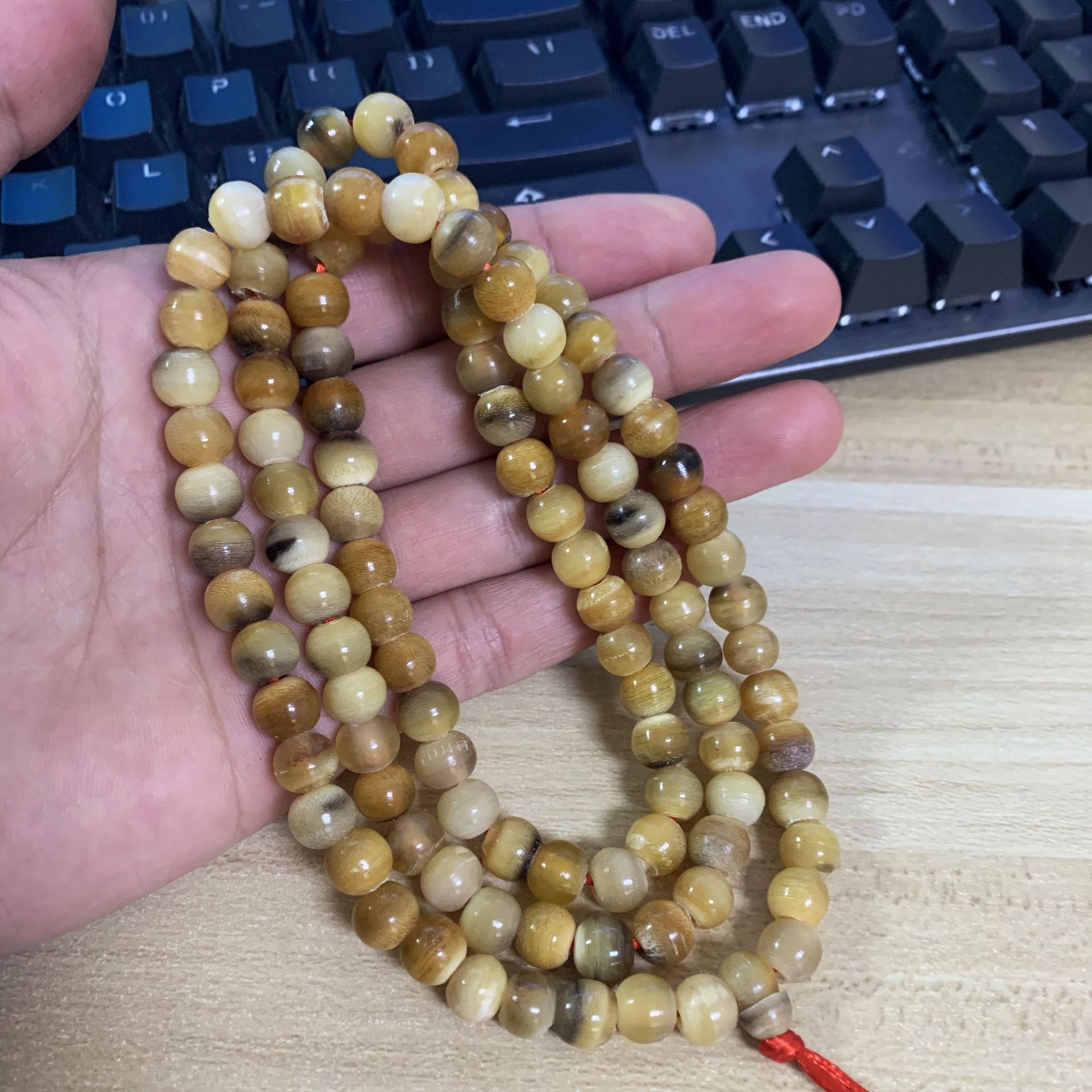 手机实拍 白驴蹄子佛珠108颗马蹄珠子手串手链藏式苹果圆念珠