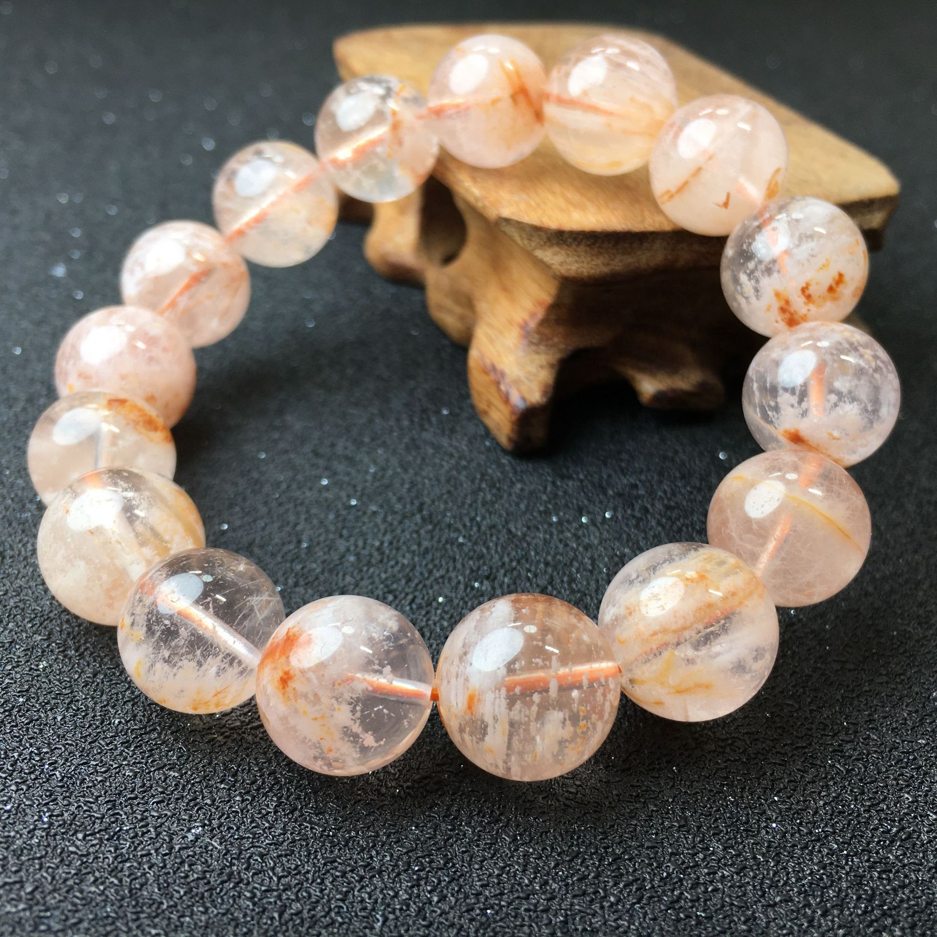 天然雪花幽灵手链雪花幽灵手串diy配饰配件厂家直销