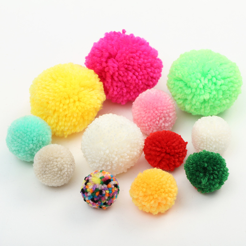 新款diy饰品玩具配件彩色开司米毛线球花球