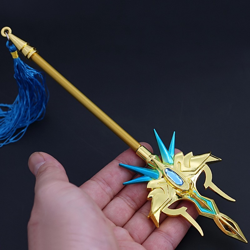 唐三海神叉龙王传说伸缩版三叉戟合金兵器模型摆件