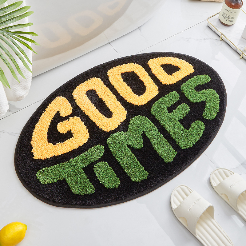 Cross-Border Modern Flocking Home Door Mat Home Bathroom Cartoon Avocado Water-Absorbing Non-Slip Mat Mat