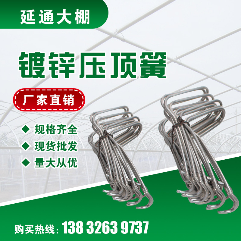 厂家批发大棚压顶簧 蔬菜大棚配件大棚热镀锌浸塑钢丝夹