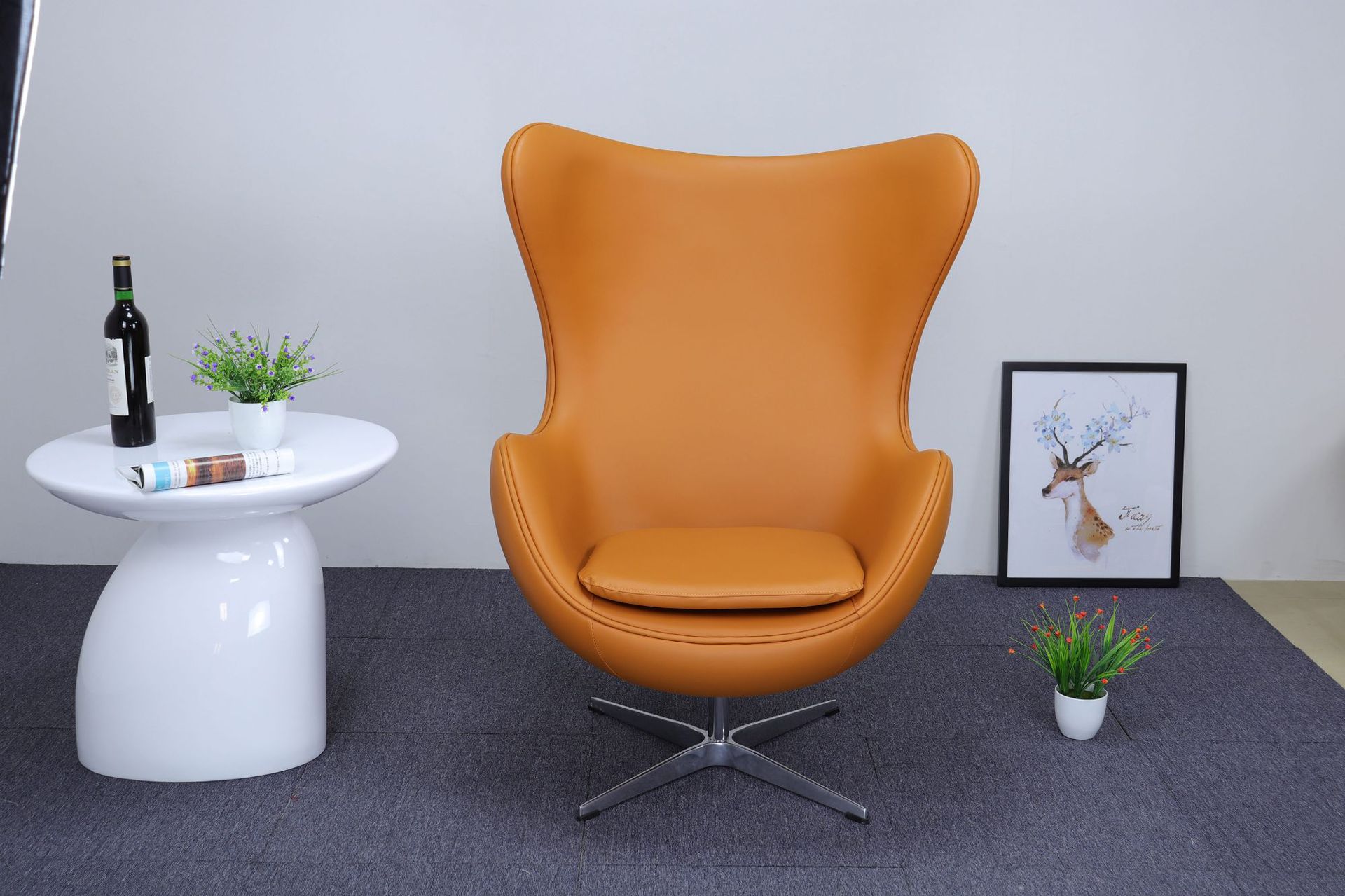 定制客厅个性鸡蛋椅创意布艺休闲椅简约egg chair北欧单人沙发椅