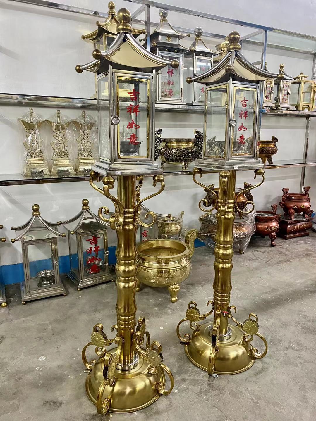 长明灯酥油灯素油灯供灯批佛具点香器佛堂镀金祠堂寺庙不锈钢油灯