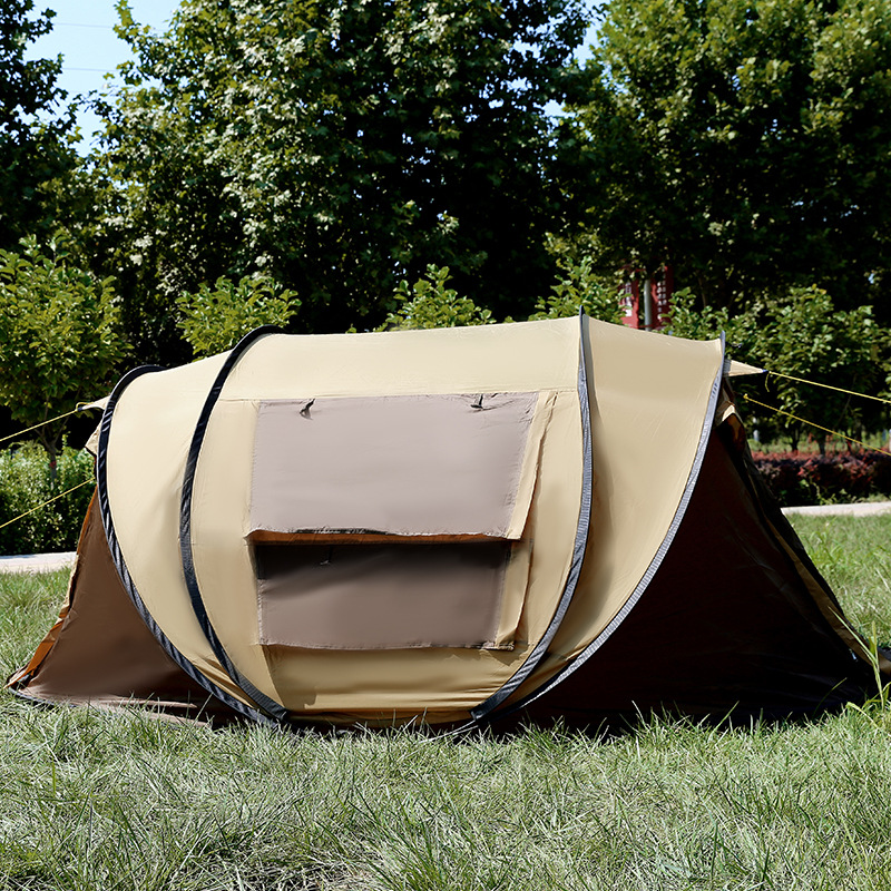 厂家便携式手抛船型帐篷大空间圆形帐篷全自动沙滩防雨野营帐篷