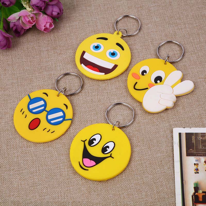 爆款钥匙圈 pvc软胶卡通钥匙扣 表情包笑脸挂件创意礼品 厂家直销