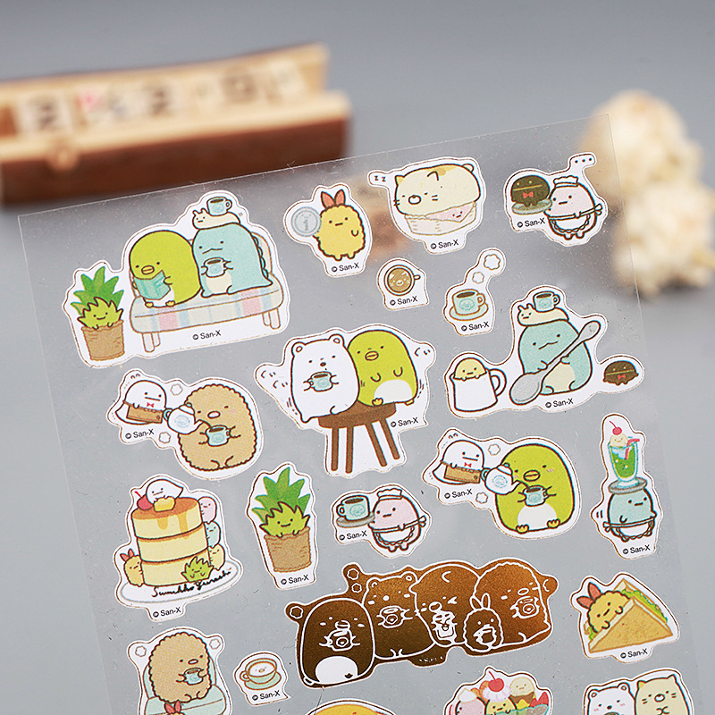 可爱卡通平面贴 儿童diy手帐日记装饰卡通动物西瓜贴纸贴画定制