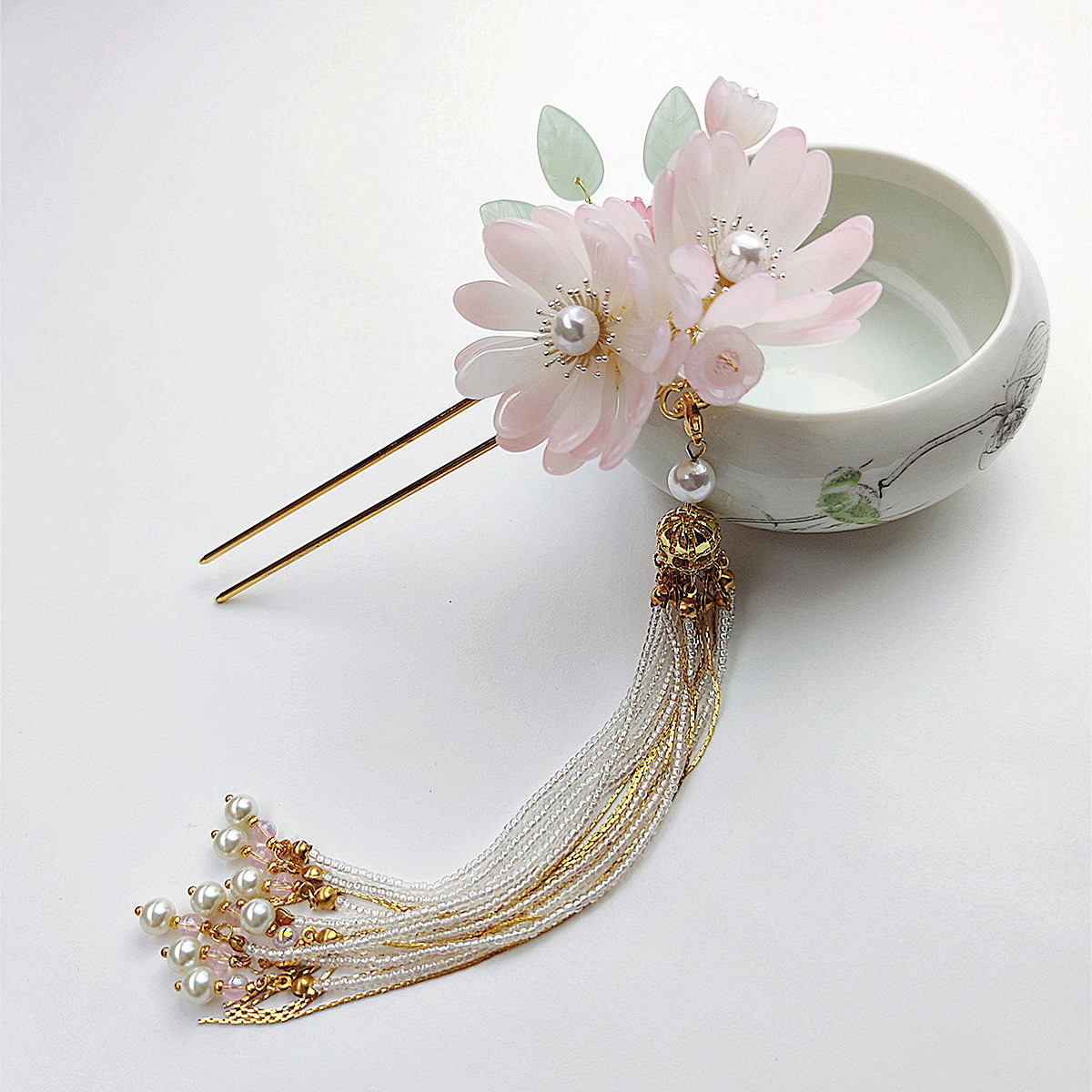 古之韵原创手工制作汉服发簪古装配饰古风发钗流苏步摇昙韵菊语