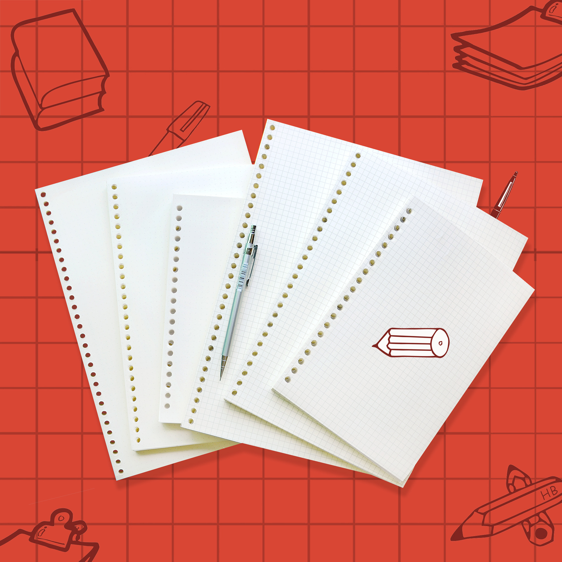 20孔点阵替页26孔方格内芯30孔内页道林纸手帐芯内页源头厂家