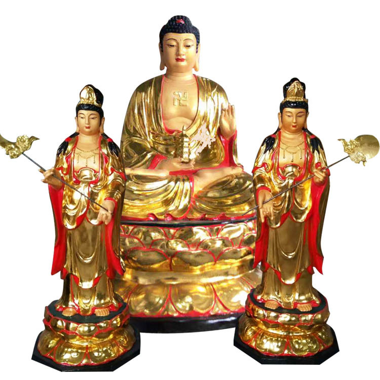 日光菩萨 月光菩萨 释迦摩尼如来佛东方三圣佛像塑像树脂玻璃钢