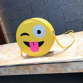 小圆包包女2021新款个性可爱搞怪表情包清新时尚斜挎包亲子卡通包